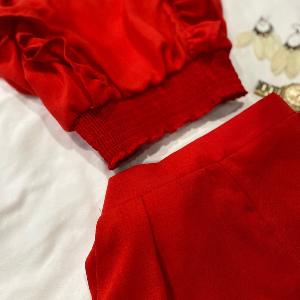 Red Two Piece Set - Picture 3 of 3
